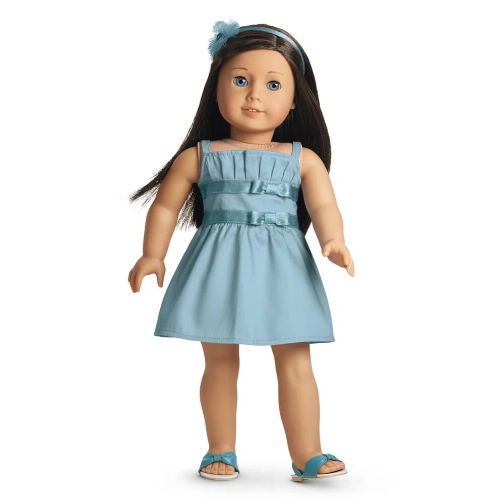 American Girl Doll Double Bow Dress Outfit (Doll Not Included)